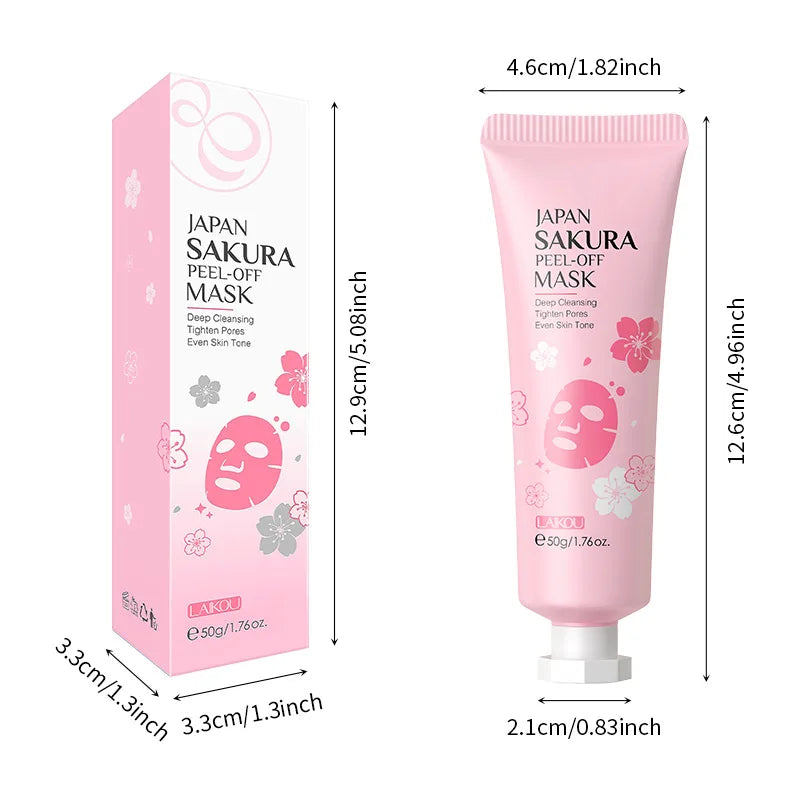 Sakura Peeling Face Mask Deep Cleansing 24k Gold Blackhead Removed Tear Off Mask Repairing & Smoothing Facial Skin Care 50g