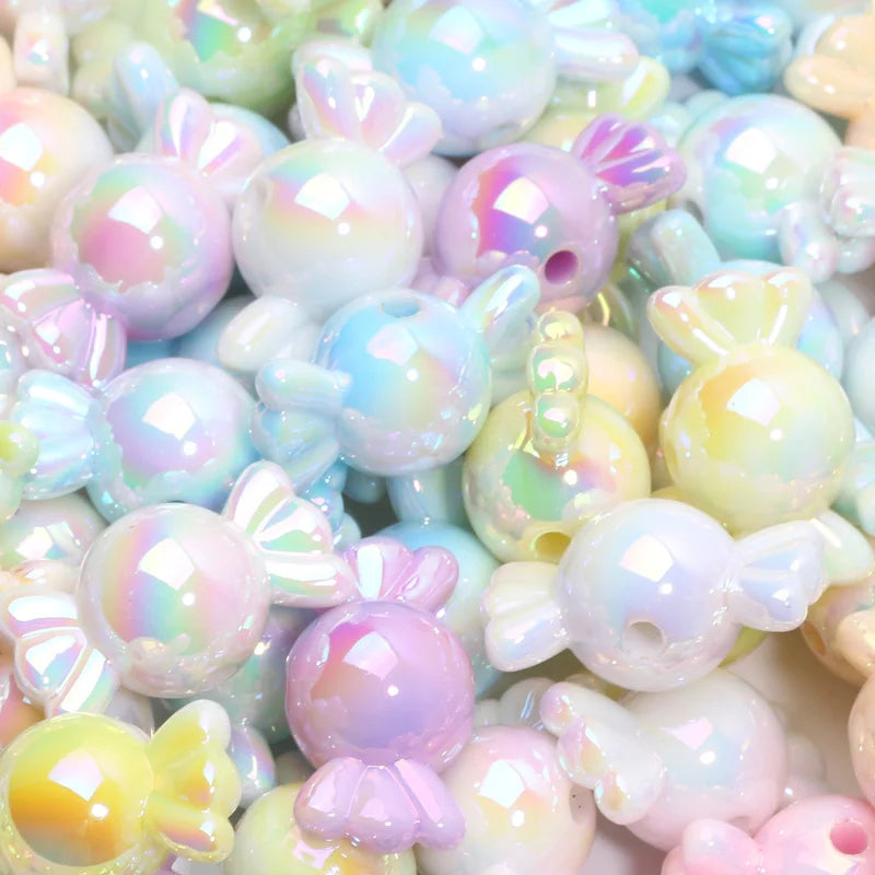 10pcs 15x17mm Macarons ABS Heart Spacer Beads Shiny Love Heart Acrylic Beads For Diy Jewelry Making Bracelet Necklace Earrings