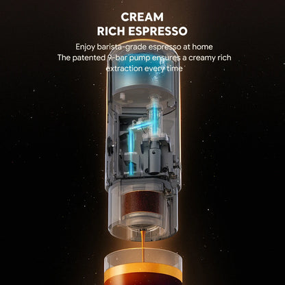 120ml Household Coffee Machine USB Charging Stainless Steel Car Coffee Maker Portable Mini Automatic Cleaning for Travel Camping