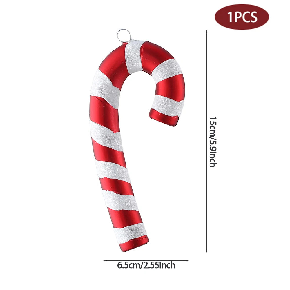 Christmas Decoration Red Christmas Candy Canes Christmas Tree Hanging Pendants Xmas New Year Home Decorations Kids Toys Navidad