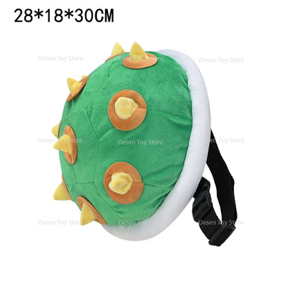 2 Styles Mario Bros Bag Bowser Bag Green Orange Anime Doll Plushie Schoolbag Gifts for Birthday Christmas
