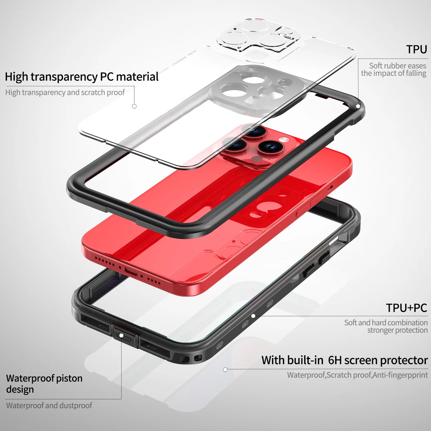 IP68 Waterproof Magnetic Phone Case For iPhone 13 15 14 Pro Max Pro 360° Protector Full Body Protective Dustproof Phone Cover