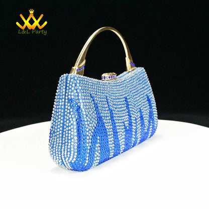 EtherealBe Gold Rhinestone Fashionable shoes and bag set