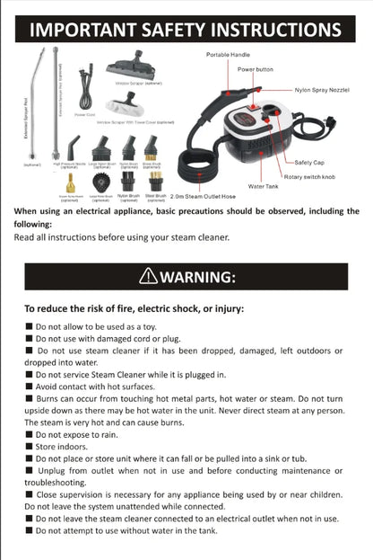 Steam Cleaner High Temperature Sterilization Air Conditioning Kitchen Hood Home /Car Steaming Cleaner 110V US Plug /220V EU Plug