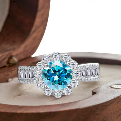 2 Carat Moissanite Ring D Color With Certificate 925 Sterling Silver Butterfly Flower Fairy Ring Engagement Gift Luxury Jewelry