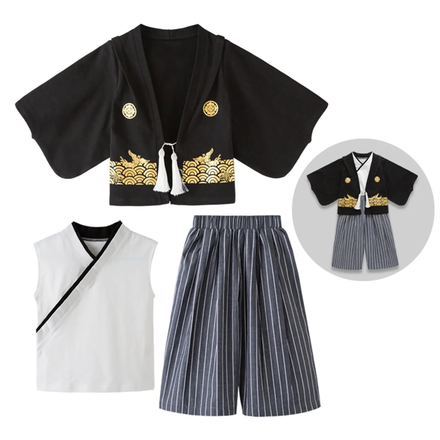 Baby Kimono Set Traditional Jinbei Kimono For Toddler