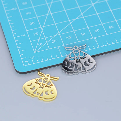 5PCS DIY Stainless Steel Trendy Butterfly Moth Women Charm Pendants Moon Phase Vintage Jewelry Boho Fashion Necklaces