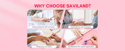Saviland 7pcs Acrylic Nail Brush Set Size4/6/8/10/12/14/16 Acrylic Brushes for Acrylic Application Acrylic Powder Nail Art