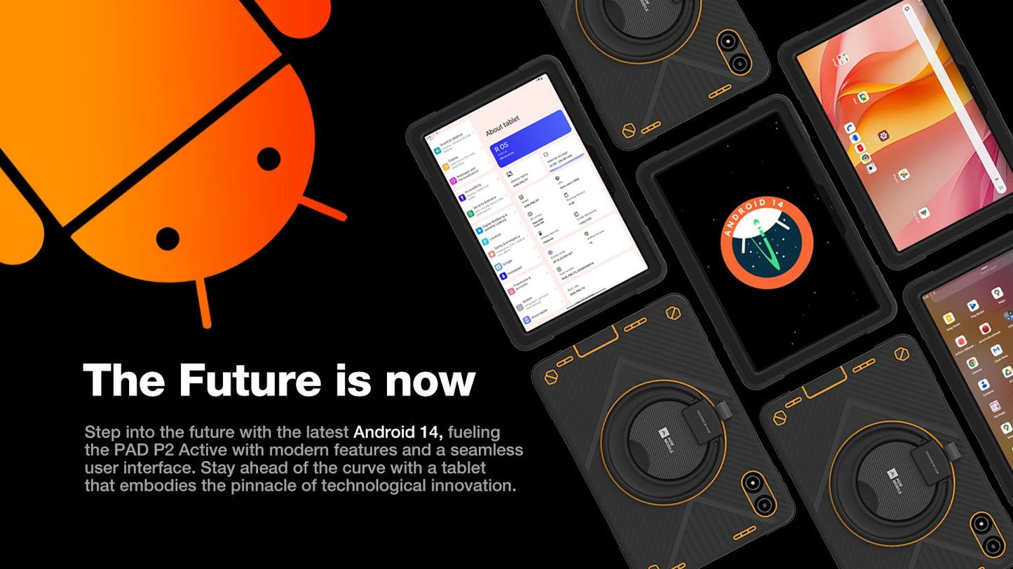 AGM P2 Active 11" FHD Rugged Tablet, IP68 Waterproof/Dustproof, 8GB RAM+256GB, Android 14, G99, Widevine L1 P2W Durable Pad