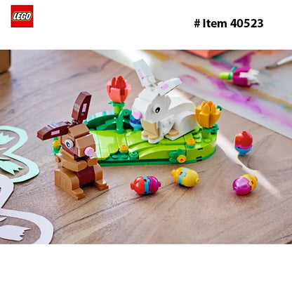 LEGO  40523 Easter Rabbits Display Building Toy Set, Includes Colorful Easter Eggs and Tulips, Easter Decorations