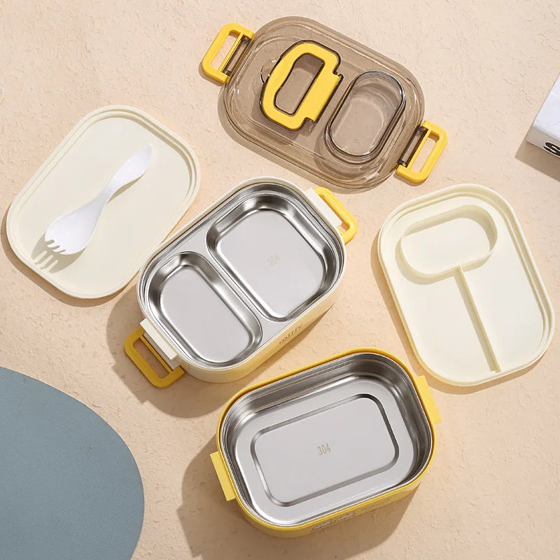 Kawaii Miffy Stainless Steel Divided Lunch Box Water Heated Student Lunch Box Cartoon Portable Bento Box Christmas Gift Toy