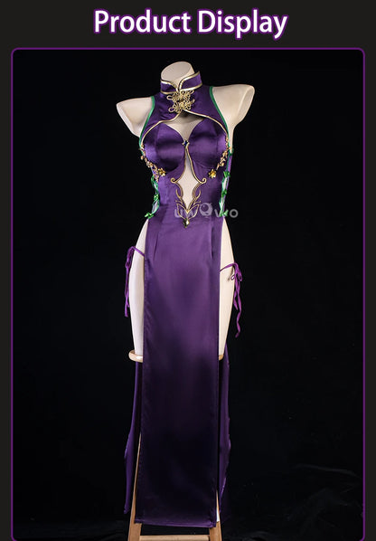 IN STOCK UWOWO C.C. Cosplay Codee Geasss: C.C. CC Purple Cheongsam Cosplay Costume Purple Dress Halloween Costume
