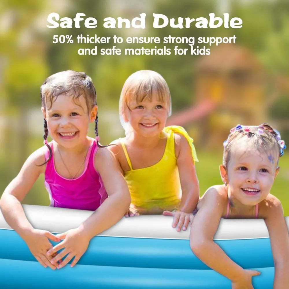 Inflatable Pool Kids for Adult - 90" 90" 26" ,Giant Large Blow up Pool for Indoor Garden Summer Water Party