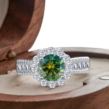 2 Carat Moissanite Ring D Color With Certificate 925 Sterling Silver Butterfly Flower Fairy Ring Engagement Gift Luxury Jewelry