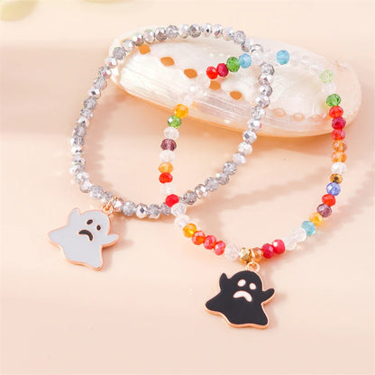 EtherealBe Bohemian Halloween Ghost Bracelet with Colorful Beads and Charm for Fun Accessory