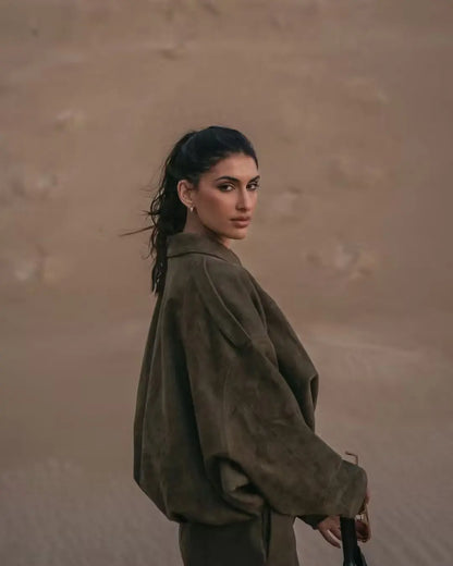 Women's 2025 new Jackets Autumn Fashion Loose Bat Sleeves Elegant Women's Jackets Chic Street Youth Autumn Long Sleeves Coats