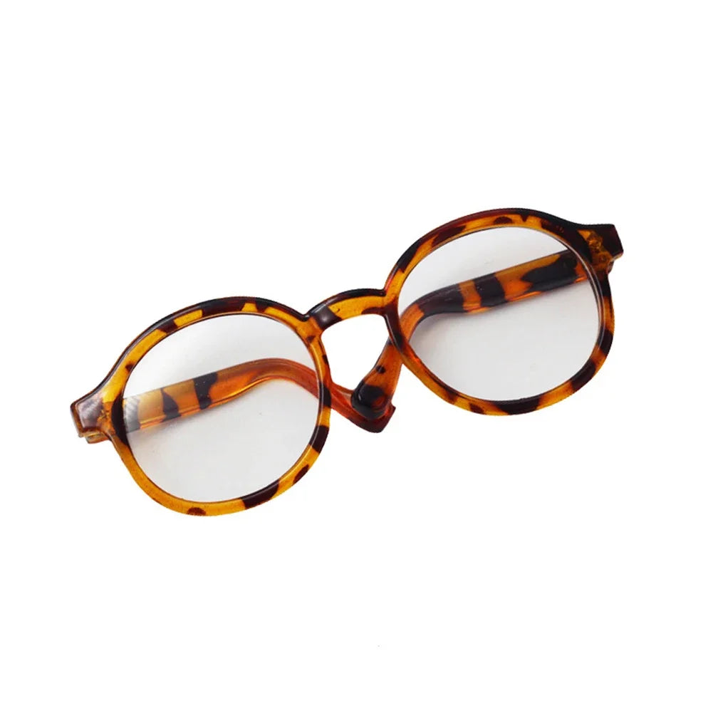 Labubu 6.5cm Transparent Plastic Glasses for 1/8 1/6 1/3 1/4 BJD for Labubu MSD Plush for EXO Doll Sunglasses