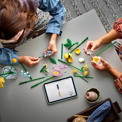 Lego blocks, romantic bouquets, DIY peony eternal flowers, MOC block toys, decorating girls' Valentine's Day gifts