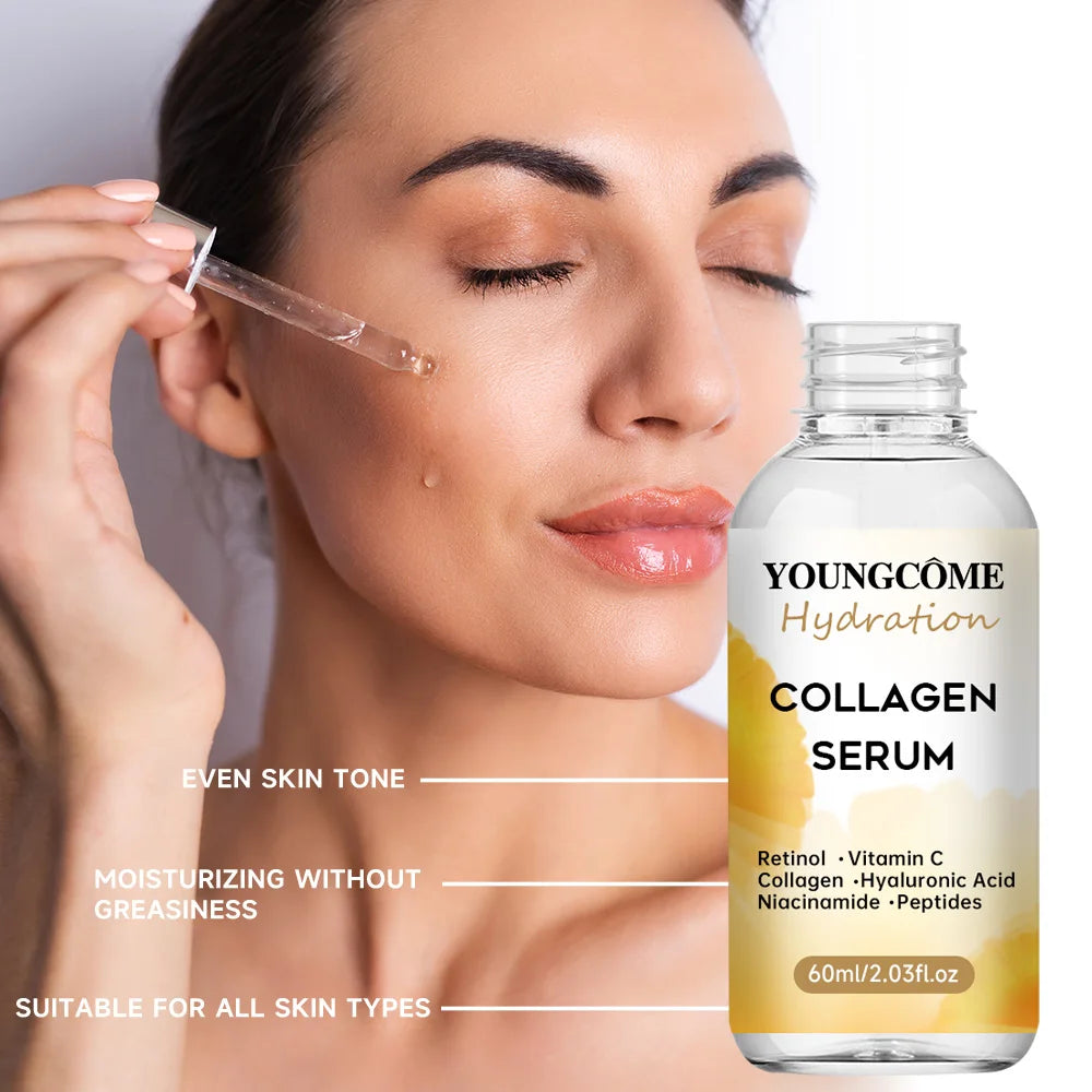 Collagen Face Serum Skincare Facial Essence Liquid Moisturizing Soothing Nourishing Face Serum Pore Shrink Skin Care Korea 2025