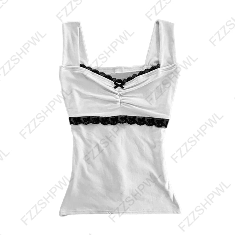 Y2K Retro Harajuku Women's Camisole Top Sexy Slim Chic Casual Crop Top Grunge Punk Hip Hop Gothic Aesthetic Emo Girls Streetwear