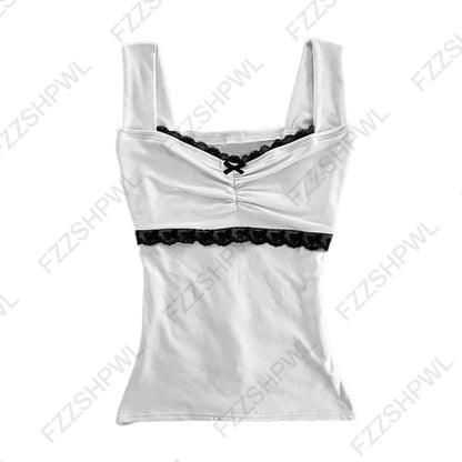 Y2K Retro Harajuku Women's Camisole Top Sexy Slim Chic Casual Crop Top Grunge Punk Hip Hop Gothic Aesthetic Emo Girls Streetwear