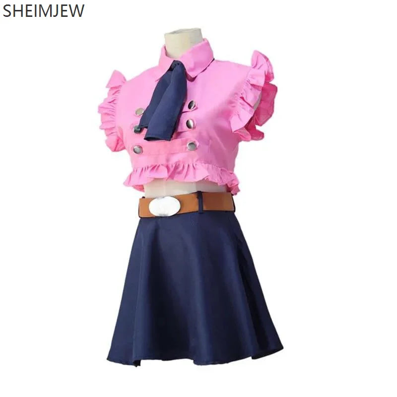 Cosplay Anime Girl Plays Original Sin Cosplay Cute Heroine Pink Shirt Short Skirt Suit Office Daily Short Skirt Comic Exhibition