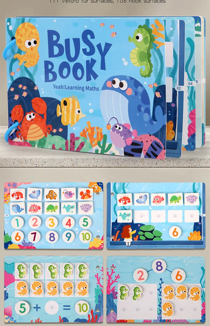 Montessori Busy Book Sticker Quiet Book for Kids Early Educational Toy Toddlers Matching Puzzles Game Baby Learning Toys Gifts