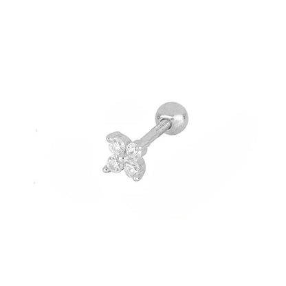 CANNER Pendientes Plata 925 Piercing Stud Earrings For Women Cubic Zirconia 925 Sterling Silver Cartilage Earring Jewerly 1pcs