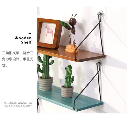 Nordic Wooden Wall Hanging Shelves Living Room Decor Display Stand Home Wall Decoration Bedroom Storage Shelf