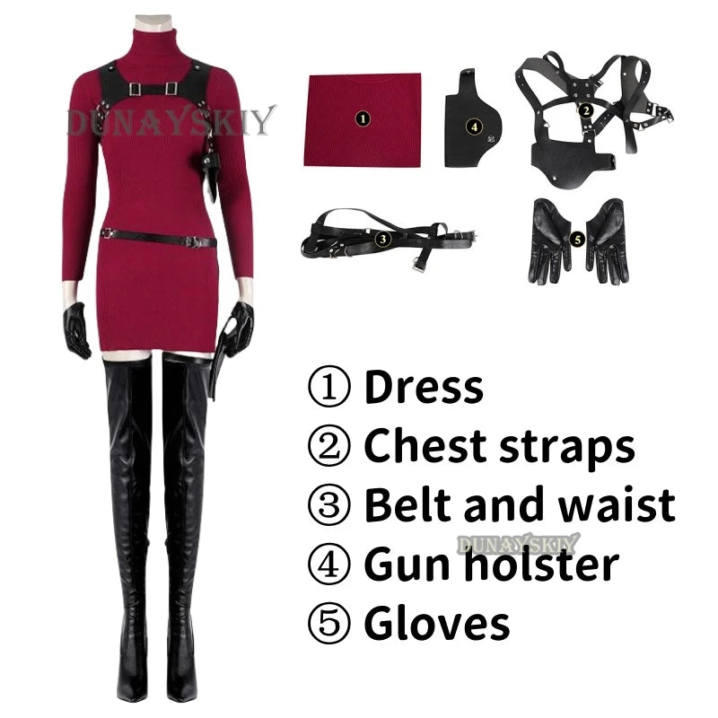 EtherealBe Resident Evil Ada Wong Cosplay Costume Set