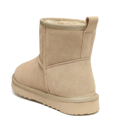 Evshine Winter Mini Snow Boots For Women Plush Lined Warm Suede Snow Boots Comfy Fuzzy Boots Fur Home Ankle Boots Lady Snow Boot