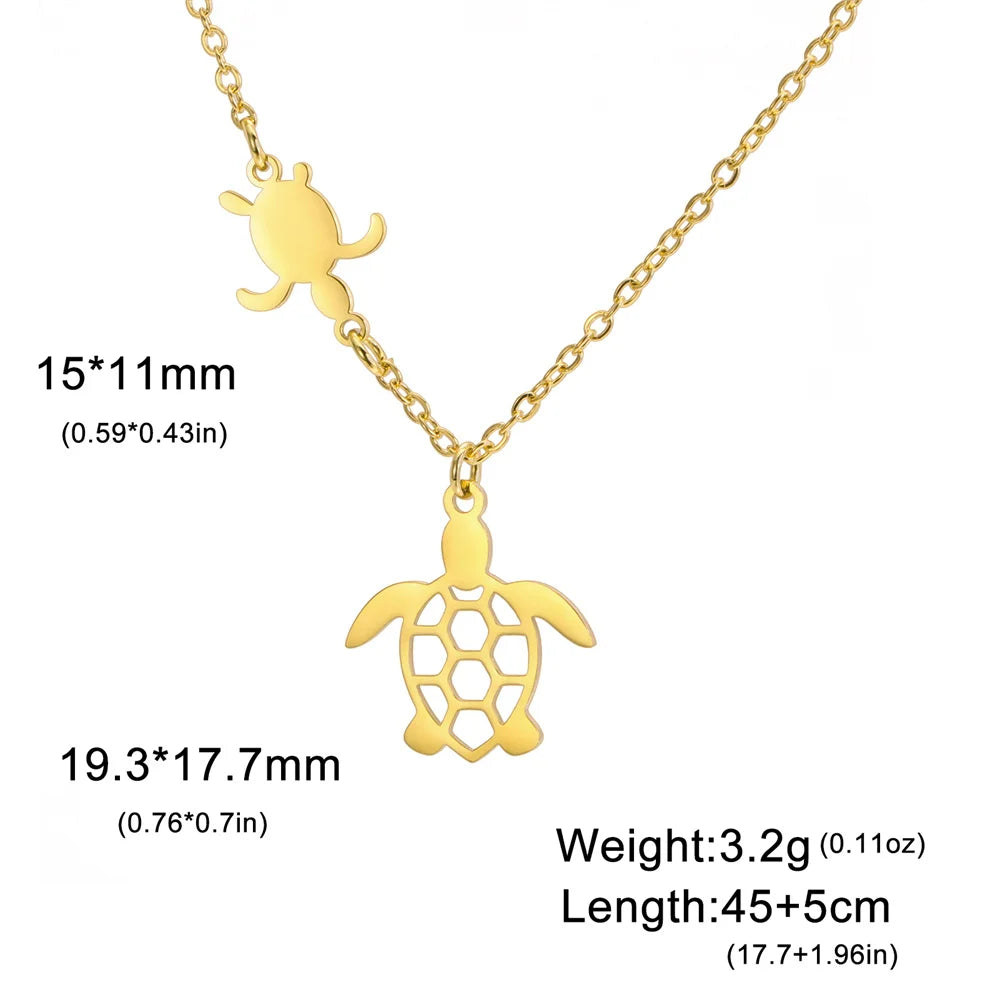 EtherealBe gold sea turtle pendant necklace for women with intricate detailing and adjustable chain length