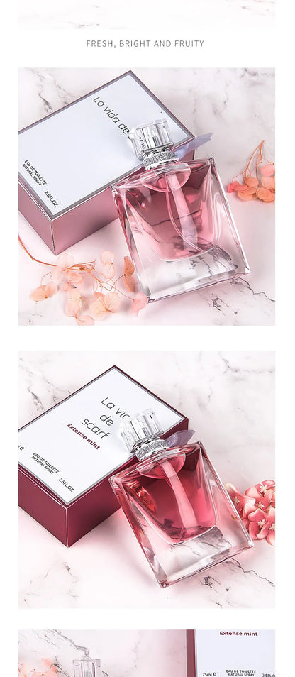 High-Quality Ribbon Women's Perfume Floral Scent Intense Fragrance 50ml Premium Brand Perfume 75ml, Red Elegant Packaging femme