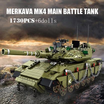 WW2 Military Leopard 2A4 Battle Tank Series Building Blocks Brick Model MOC Army Weapon Boy Set Kid Toy Childrens Christmas Gift