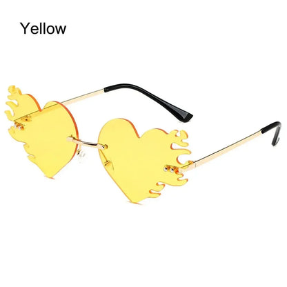 Mushroom Shape Sunglasses Irregular Rimless Sun Glasses Trendy Fun Sunglasses for Women Men Halloween Party Cosplay Eyewear