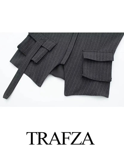 TRAFZA 2023 Summer Camis For Women Fashion Asymmetrical Sheath Short Halter Neck Straps Top Female Wild Hotsweet Women's Tops
