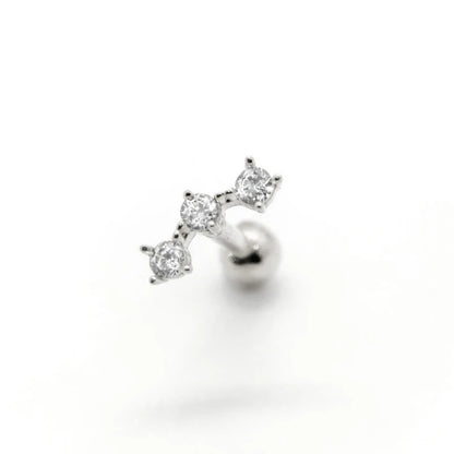 CANNER Pendientes Plata 925 Piercing Stud Earrings For Women Cubic Zirconia 925 Sterling Silver Cartilage Earring Jewerly 1pcs