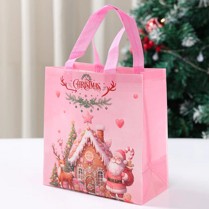 4pcs Christmas Gift Bags Christmas Party Decoration Kids Favors 2025 Xmas Santa Claus Hand Bags Navidad Natal New Year Gift 2026