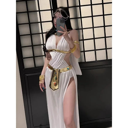 Role Playing Sexy Western Dance Girl Aladdin Peacock Princess Greek Goddess Costume Hot Egyptian Exotic Costume Performance Set