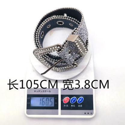 EtherealBe gothic rhinestone belt for women featuring sparkling embellishments and adjustable buckle