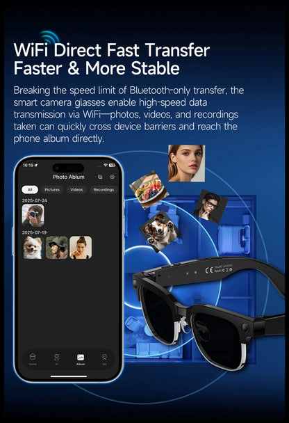 2026 New Upgrade Smart Glasses With Camera Video Recording AI Photo Recognition Bluetooth Call Translation Voice Sunglasses Men