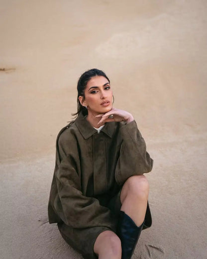 Women's 2025 new Jackets Autumn Fashion Loose Bat Sleeves Elegant Women's Jackets Chic Street Youth Autumn Long Sleeves Coats