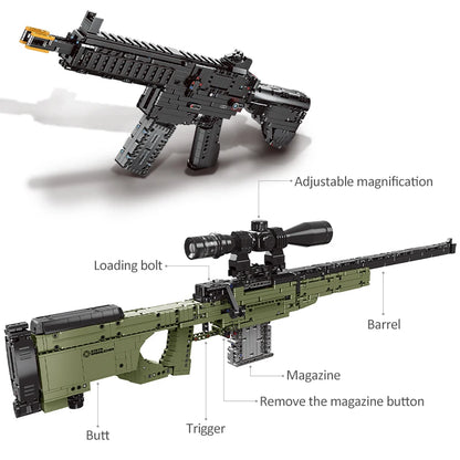 ZKZC WW2 Military Weapon Shotgun Sniper Rifle Assault Rifle Building Block City Police Pistol Brick Children Toys Gifts