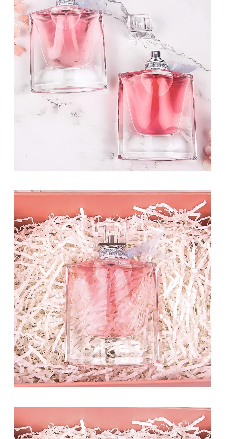 High-Quality Ribbon Women's Perfume Floral Scent Intense Fragrance 50ml Premium Brand Perfume 75ml, Red Elegant Packaging femme
