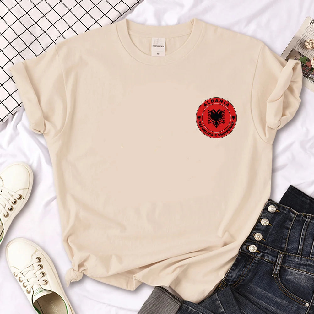 Albania Tee women manga t-shirts girl streetwear Japanese designer clothing