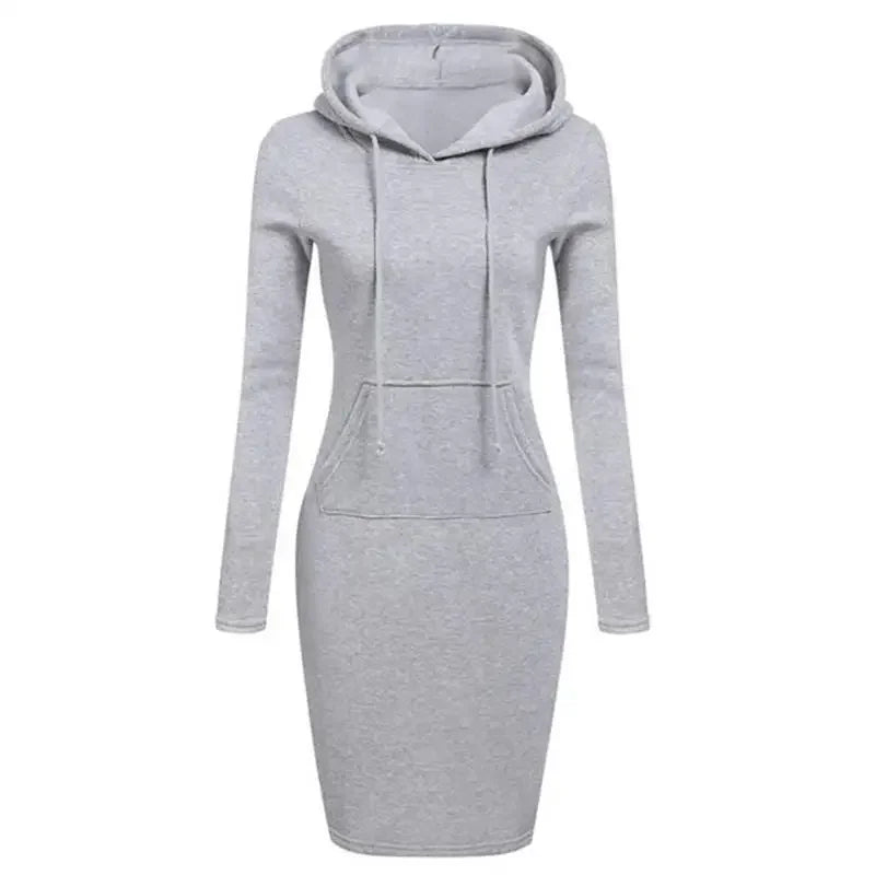 Autumn Ready Ladies Hooded Dresses Blending Hoodie and Sweatshirt Elements in Women Fashionable Clothing