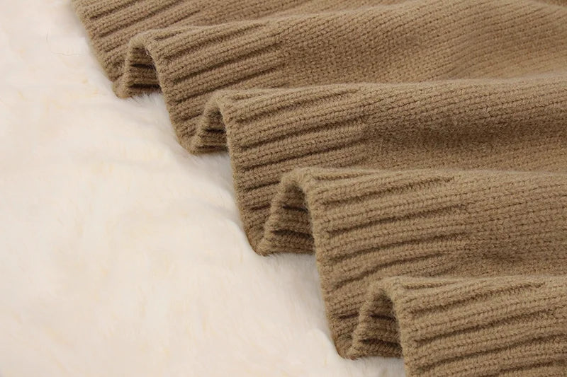 OFTBUY Real Fox Fur Kintwear Women 2025 New Spring Autumn Hooded Sweater Female Loose Zipper Kintted Jacket Oversized Cardigan