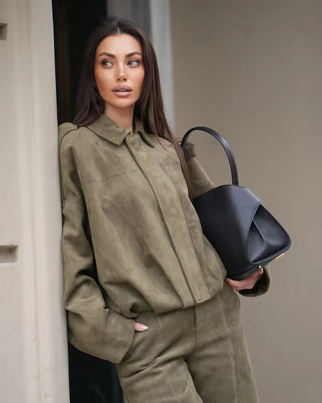 Women's 2025 new Jackets Autumn Fashion Loose Bat Sleeves Elegant Women's Jackets Chic Street Youth Autumn Long Sleeves Coats