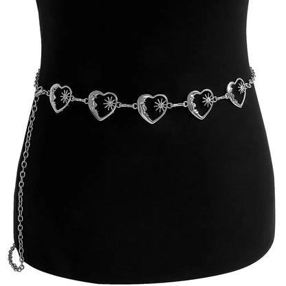 Punk Hip Hop Style All-match Waist Chain Sun Vintage Metal Womans Belt For Dress Vintage High Waist Chain Belt for Women