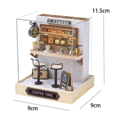 Handmade Wooden Miniature Doll House Kit 3D Puzzle Assembled Building Model Kit With LED Light DollHouses Toy For Christmas Gift